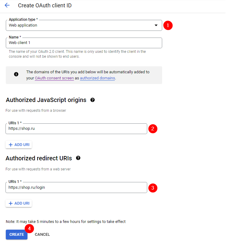 Настройка кнопок авторизации через Google - 2241