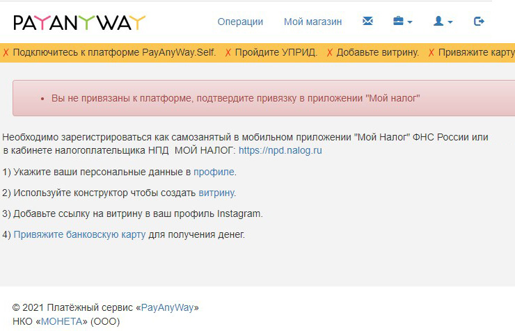 Подключение метода оплаты PayAnyWay (Moneta.ru) для самозанятых - 4254