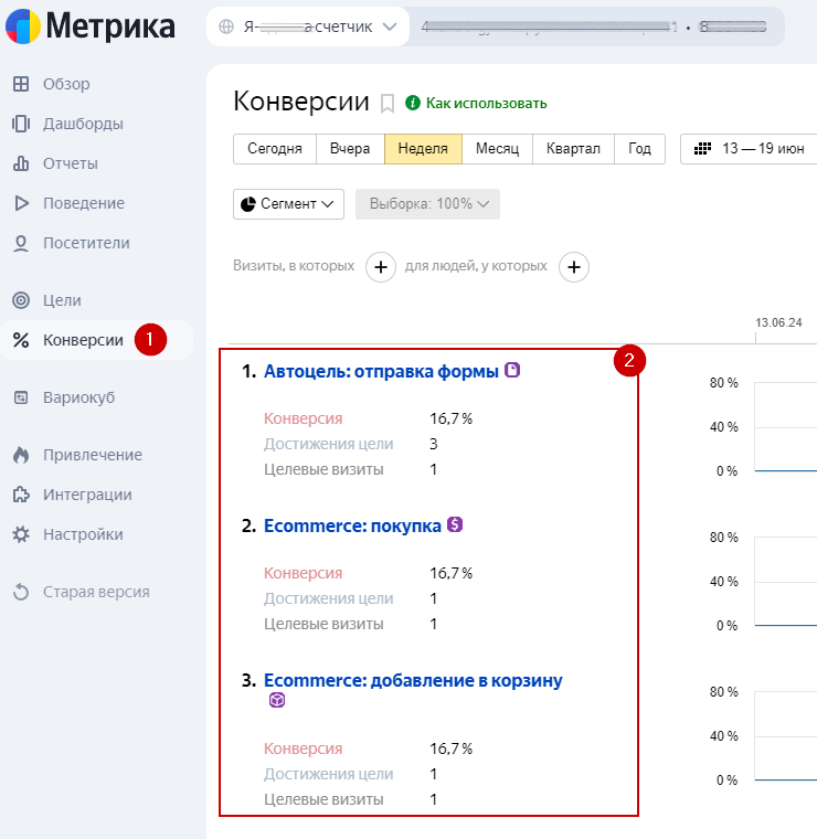 Установка счетчика Яндекс.Метрика, настройка целей - 3076