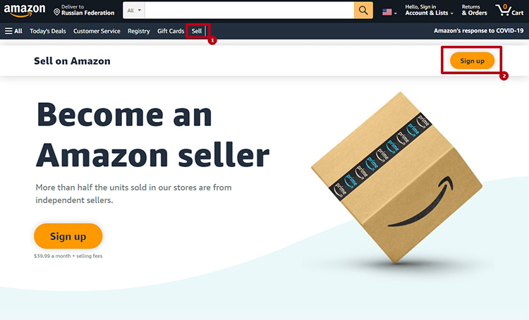 Регистрация на Amazon